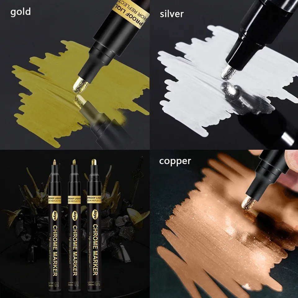 Gold Silver Copper Metallic Liquid Chrome Mirror Marker Pen