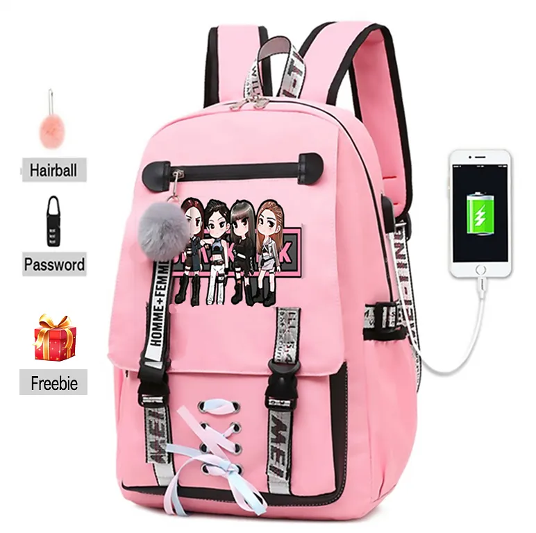 Blackpink Backpack For Girls Women Bag With Usb Charging School Bag  Blackpink Lisa Jisoo Jennie Rose Casual Bag Handbag Birthday Gift For Girls  High School Student | Lazada.Vn