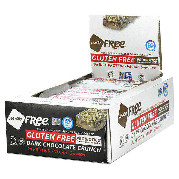 NuGo Nutrition, NuGo Free, Gluten Free, Dark Chocolate Crunch, 12