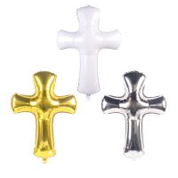 1pcs Easter Bless Cross Foil Helium Balloons Easter Decorations Baby shower Christening First Communion Eucharist Party Decor Balloons