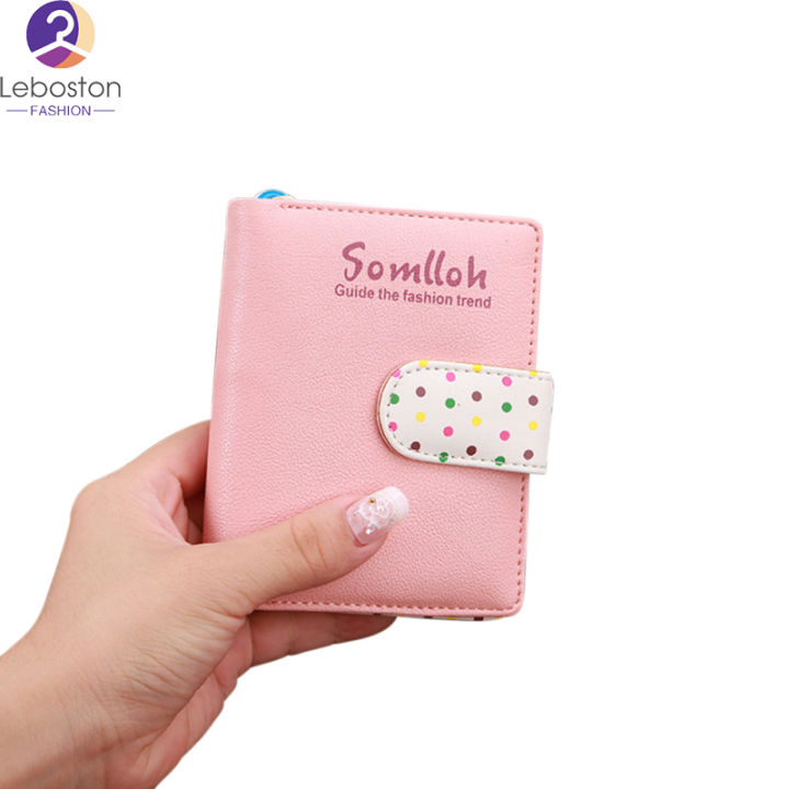 leboston-กระเป๋า-lady-cute-wave-point-buckle-design-fashion-purse-coins-pouch
