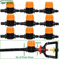 SPRYCLE 30PCS 6mm To 1/4 Inch Mini Valve Garden 4/7mm Hose Barbed Water Flow Switch Control Valve Drip Irrigation Connectors Watering Systems  Garden