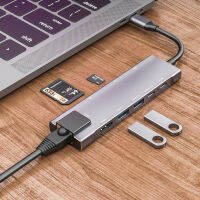 Topdigit หลัก USB3.0ด็อกต่อขยาย9-In-1ประเภท-C เป็น HDMI เข้ากันได้ช่องใส่ Gigabit Port PD ระบบชาร์จเร็วฮับแบบ4K แท่นวางมือถือ