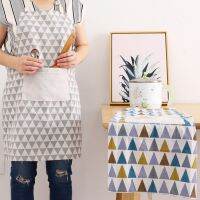 [COD] Fashion fabric breathable kitchen sleeveless pocket style and linen adult plaid