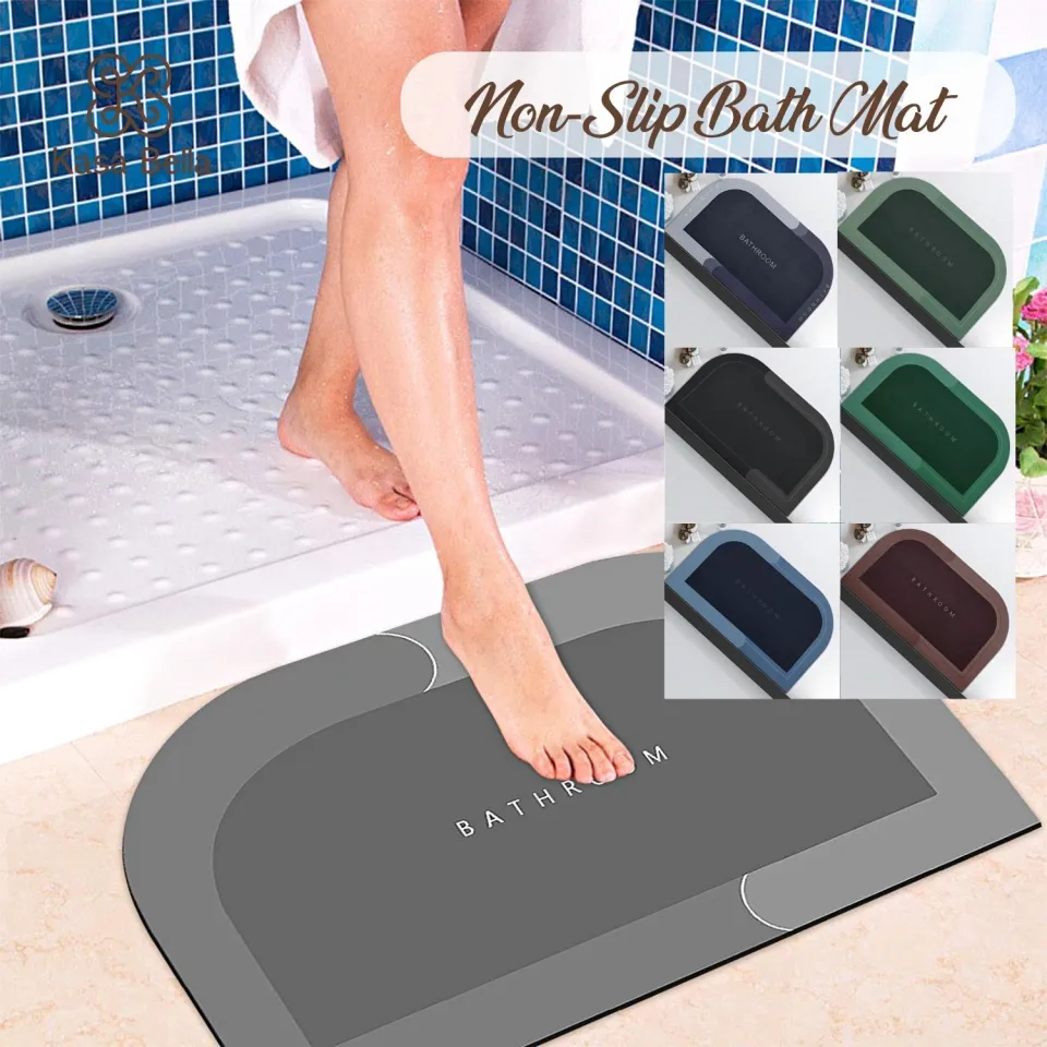 1pc Blue Fast Drying Water-absorbing Bath Mat, Modern Simple Style Bathroom  Water-absorbent Non-slip Door Mat, Suitable For Home Decoration Of Bathtub,  Living Room, Bedroom, Kitchen Etc., Multiple Colors Available