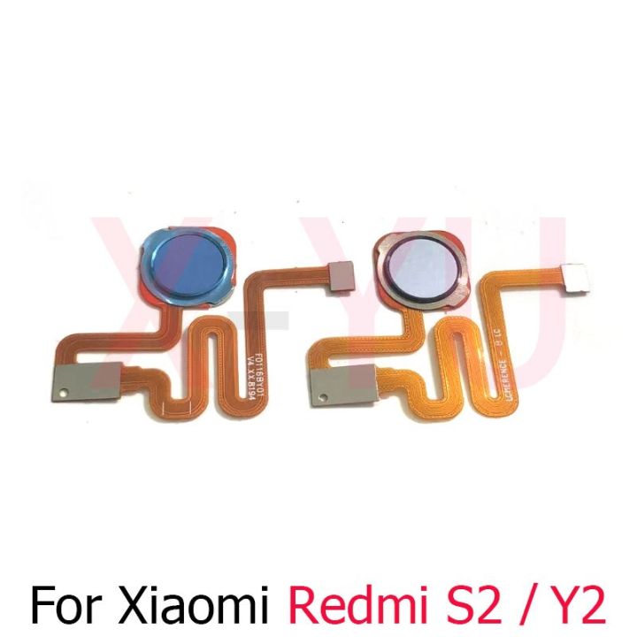 สำหรับ Xiaomi Redmi S2 Y2โฮมปุ่มลายนิ้วมือเซ็นเซอร์ ID สัมผัสพลังงานคืนสายเคเบิลงอได้อะไหล่ซ่อม