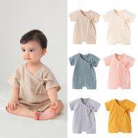 Baby Summer Clothes Girls Romper Bodysuits For Kids Newborns Sleepwear Crinkle Gauze Cotton Monk Pajamas Solid Muslin One-Pieces