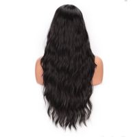 FORCUTEU 24inch Black Synthetic Wigs Long Wavy Wigs for Women Synthetic Wig Nature Hairline Heat Resistant Gift ของขวัญ