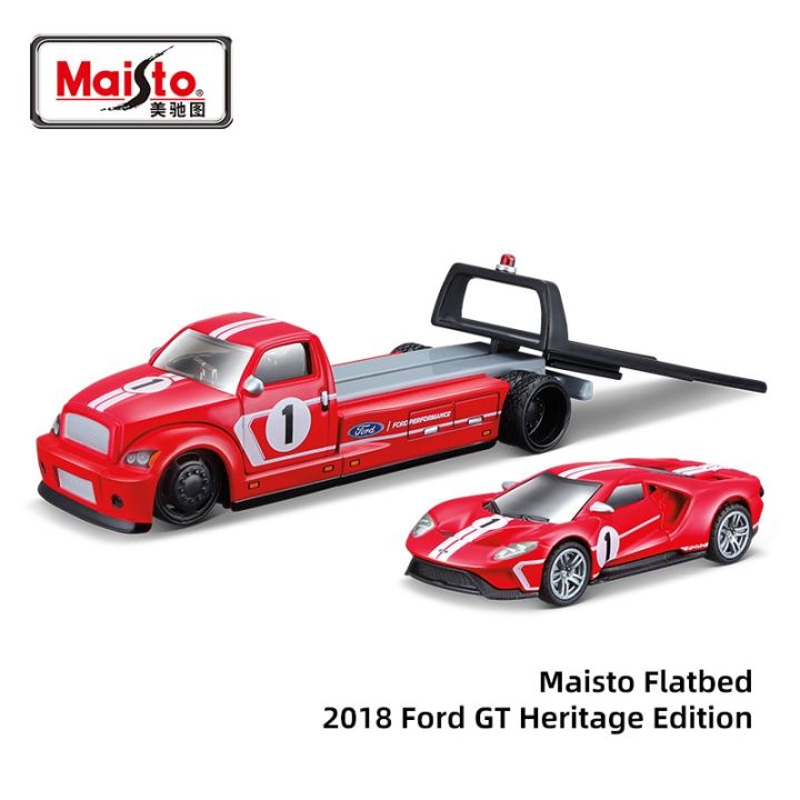 maisto-1-64-flatbed-1988-bmw-e30-m3-1965-ford-mustang-elite-ขนส่งตาย-casting-โมเดลรถยนต์ของขวัญของสะสม