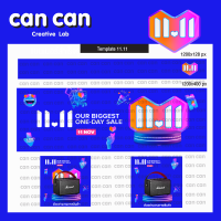 CanCan Creative - ภาพแบนเนอร์สำเร็จรูป  Lazada -11.11 : Set A  4 ชิ้น  (จัดส่งทางอีเมลทันทีใน 24 ชั่วโมง)