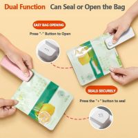 Mini Bag Sealer 2 In 1 Sealing Machine &amp; Unsealing Machine Portable Electric Handheld Heat Sealer USB Rechargeable Food