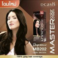 Dcash Master Dark Brown ดีแคชมาสเตอร์ 202 สีน้ำตาลเข้ม 60 มล. ปิดผมขาว 100%