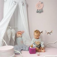 【LZ】◑  Cotton Baby Room Decoration Balls Mosquito Net Kids Bed Curtain Canopy Round Crib Netting Tent Photography Props Baldachin