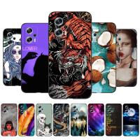 Case For Xiaomi POCO X4 GT 5G Case Soft silicone phone Back Cover black tpu case dragon tiger girl