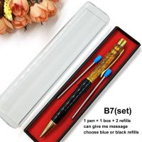 【❂Hot On Sale❂】 hou20683 Yushun ปากกาผงทองเกรดสูงสีสันสดใสทำจากทองแดงทำจากคริสตัลฟอยล์สีทองปากกาลูกลื่นอย่างสร้างสรรค์พร้อมกล่อง