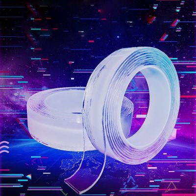 Pita Perekat Nano Yang Dapat Digunakan Kembali Pita Alien Transparan Dapat Dilepas Dua Sisi Bening Tahan Licin untuk Pita Peralatan Rumah