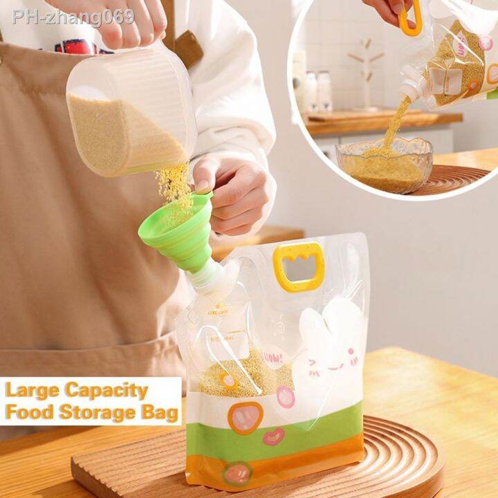 1-set-food-storage-bag-food-grade-clear-large-capacity-leak-proof-reusable-moisture-proof-rice-flour-grain-sealed-bag