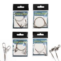 【LZ】♚❂◘  Aço inoxidável linha de pesca com Snap gira linha anti-mordida Leash núcleo líder fio titânio 2pcs por pacote