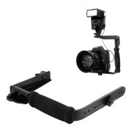 U-Shaped Reversible Rotating Flash Bracket Video Handle Handheld Stabilizer Grip Rotatable For Camera Camcorder Mini DV DSLR SLR