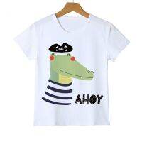 Animal Printed T-shirt Kids Stylish Crocodile Boy Casual Short Sleeve Girls Top Tee Fashion Baby Funny Summer Tshirts Y14-100