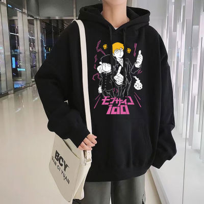 Fashion Japanese Anime Mob Psycho 100 Mens Hoodie Shigeo Kageyama Reigen Arataka Sweatshirts Casual Pullover Streetwear Size XS-4XL