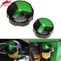 ☁ Motorcycle CNC Aluminum Rear Front Brake Fluid Reservoir Cap Cylinder cover For Kawasaki Z1000SX Z900RS Z750 ZX6R NINJA1000