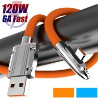 6A 120W สายเคเบิลข้อมูลสายชาร์จเร็วสุดๆพร้อมไฟแสดงสถานะ Usb C ถึง C ซิลิคอนเหลวเครื่องชาร์จอย่างรวดเร็วสำหรับ Samsung iPhone