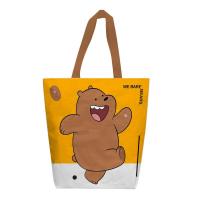 SuperSales - X2 ชิ้น -  กระเป๋าอเนกประสงค์ ระดับพรีเมี่ยม WE BARE BEARS GRIZZLY 38.5- x1 - 3X40 ซม. สีน้ำตาล/เหลือง ส่งไว อย่ารอช้า - SEDTHIPAPHA