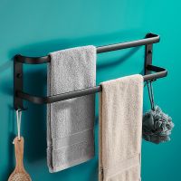 [COD] Punch-free towel bathroom wall-mounted bath hanging rod toilet single-pole