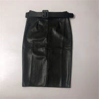 REALEFT Stylish PU Leather Wrap Midi Skirts with Belt Autumn Winter  New Women High Waist Sheath Pencil Back Split Skirts