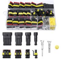 26pcs/box Electrical Wire Connector 1/2/3/4 Pins IP68 Waterproof Car Wire Cable Plug Connectors 12A Crimp Terminal Car Fuse Kits Electrical Connectors