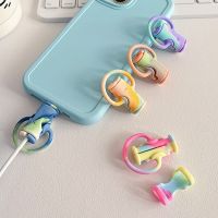 Two-in-one Anti-fracture Protection Line Bobbin Winder Silicone Protective Cover for Mobile Phone Data Cable For iphone