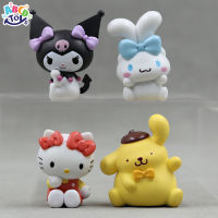 Sanrio Kuromi เครื่องประดับหุ่นตุ๊กตาจำลอง4ชิ้น/เซ็ตสำหรับตกแต่งบ้านเป็นของขวัญ