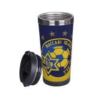 Maccabi-Tel-Aviv Double Insulated Stainless Steel 304 Coffee Cup Rotating Base Buckle Cover Water Cup For Car Cafe Office Home