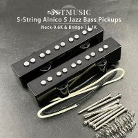 Alnico 5 Pickup สำหรับ5-Stjazz เบส Neck-9.6K &amp; Bridge-11.1K รถกระบะปรับได้5 Sts ชิ้นส่วนกีตาร์เบสแจ๊สปิ๊กอัพ