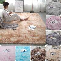 【Approving】Tie-Dyed Gradient สี Plush SoftThickened พรมปูพื้น Anti-Skid Fluffy พรมสำหรับห้องนอนตกแต่งบ้าน