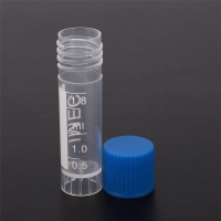 100Pcs 1.8Ml Plastic Graduated 0.063Oz Cryovial Test Tube Sample Pipe with Seal Cap