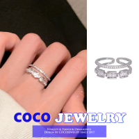 แหวนสายลมแบบเรียบง่ายลายเรขาคณิตของผู้หญิงเกาหลีสำหรับเครื่องประดับ COCOJEWELRY