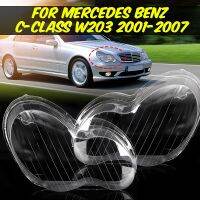 ครอบไฟเลนส์ใสไฟหน้ารถสำหรับ Mercedes Benz C-Class W203 2001-2007เลนส์ตัวครอบไฟหน้าอุปกรณ์ตกแต่งรถยนต์