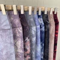 Lu-u Tie Dyed Yoga Pants With Standard Fitness Pants Elastic Fast Brying Exercise Pants Slim Running High Waist Hip Lifting