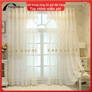 AnneyOneDecor Luxury Embossed Flower Sheer Curtain Delicate Embroidery