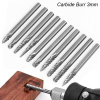 【DT】hot！ 3mm 1/8 Shank Carbide Burs for Milling Cutter Burr Cut Metal Wood Grinding