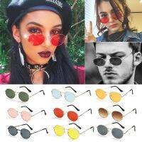 INSENSITIVESTORE64RE5 Unisex แฟชั่น UV400กรอบขนาดเล็กแว่นตากระจกไล่ระดับสี Steampunk เฉดสีของผู้ชายแว่นตากันแดดแว่นตากันแดดรูปไข่