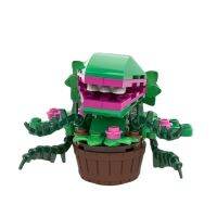 MOC ไม้กระถางมนุษย์กินคนดอกไม้บล็อกตัวต่อสำหรับภาพยนตร์ Audrey II-ร้านค้าเล็กๆของโมเดลดอกไม้ของเล่นของขวัญคริสต์มาสเด็กชุดอาคาร