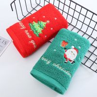 Drop Shipping Merry Christmas Fashion Embroidery Men Washcloth Travel Hotel Face Hand Towels Gift Toalla Towel Set