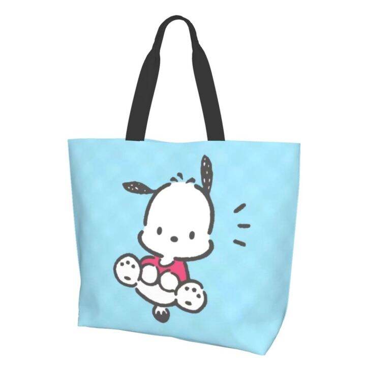 sanrio-pochacco-กระเป๋าสะพายไหล่-กระเป๋าช้อปปิ้ง-โพลีเอสเตอร์-แบบพกพา