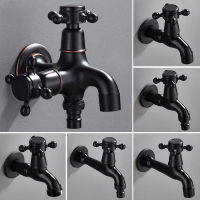 ss Anituqe Washing Machine Crane Decorative Outdoor Faucet Vintage Garden Bib Black Tap Wall Mounted Mop