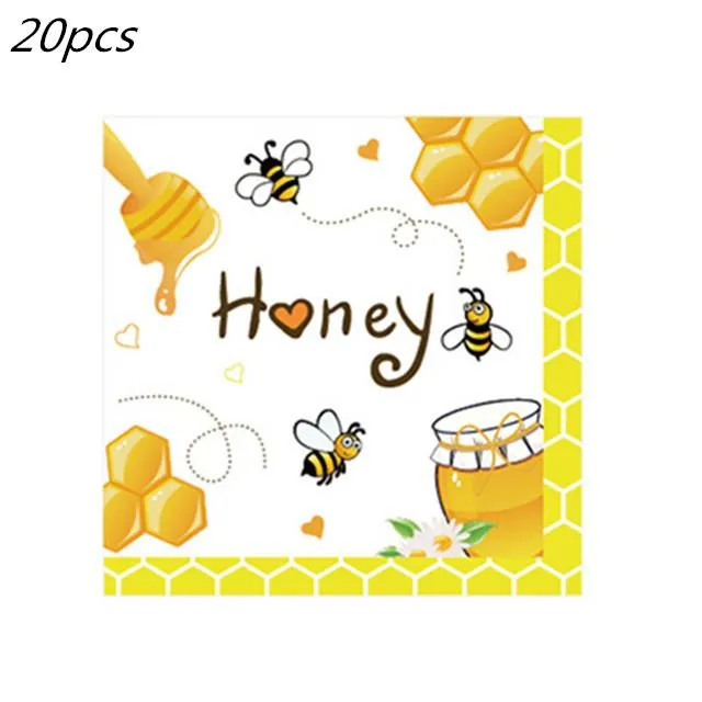 Bee Latex Balloons Black Dots Star Foil Globos Cartoon Honey Bee