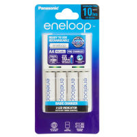 เครื่องชาร์จ 10ชั่วโมง Panasonic Eneloop พร้อมถ่านeneloop AA 2000mAh 4 ก้อน (ของแท้ 100% ประกันศูนย์ไทย เคลมได้)