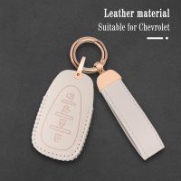 gthrrftdb Leather Car Remote Key Case Cover Protector Shell for Chevrolet New Malibu XL Cruze Equinox Camaro Sonic Volt Bolt Trax Keychain